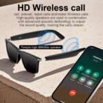Ochelari Audio Inteligenți Multifuncționali cu Tehnologie Integrată de Undă Sonoră și Difuzor în Linie, Suportă Apeluri Fără Fir, Răspuns Apeluri, Respingere Apeluri, Ascultare Muzică cu Ochelari, Control Foto, Baterie Mare de 85mAh*2, Durată Lungă de Viață a Bateriei, Aspect Elegant și Impunător - Image 4
