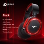 Căști Wireless Gaming Picun, Sunet Surround 7.1, Căști Wireless USB 2.4Ghz 5.4, Microfon cu Anulare a Zgomotului 100 de Ore, Lumini RGB, Căști Wireless pentru PC PS5 PS4. Cadouri de Ziua de Naștere/Crăciun pentru familie, prieteni și iubiți - Image 8
