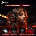 Căști Wireless Gaming Picun, Sunet Surround 7.1, Căști Wireless USB 2.4Ghz 5.4, Microfon cu Anulare a Zgomotului 100 de Ore, Lumini RGB, Căști Wireless pentru PC PS5 PS4. Cadouri de Ziua de Naștere/Crăciun pentru familie, prieteni și iubiți - Image 5