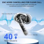 Căști Wireless cu Sunet de Înaltă Fidelitate, Design In-Ear cu Patru Microfoane ENC, 48 de Ore de Autonomie cu o Carcasă de Încărcare cu Afișaj LED, Perfecte pentru Dispozitive Android și iOS, un Cadou Ideal pentru Familie, Mai Ales de Crăciun - Image 2