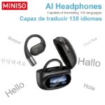 Căști de traducere wireless cu AI MINISO MS150: Suportă 135 de limbi - Wireless 5.4, Potrivire confortabilă, Calitate superioară a sunetului, Durată de viață a bateriei extinsă, Ecran tactil - Ideal pentru muzică, gaming și sport - Image 4