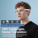 Ochelari Inteligenți AI - Suportă Traducere în Timp Real a Peste 100 de Limbi, Minută de Întâlnire, Traducere Video și Funcții de Chat AI. Acești Ochelari Audio Multifuncționali, Noi, sunt Proiectați Atât pentru Bărbați, Cât și pentru Femei - Image 3