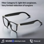 Ochelari Audio Inteligenți Multifuncționali cu Tehnologie Integrată de Undă Sonoră și Difuzor în Linie, Suportă Apeluri Fără Fir, Răspuns Apeluri, Respingere Apeluri, Ascultare Muzică cu Ochelari, Control Foto, Baterie Mare de 85mAh*2, Durată Lungă de Viață a Bateriei, Aspect Elegant și Impunător - Image 6
