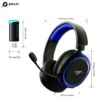 Căști de gaming fără fir: Baterie de lungă durată 100H, sunet surround 7.1, latență scăzută 2.4GHz, microfon ENC, RGB, compatibile cu PC, PS5, PS4, Switch - Image 7