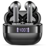 Căști Wireless cu Sunet de Înaltă Fidelitate, Design In-Ear cu Patru Microfoane ENC, 48 de Ore de Autonomie cu o Carcasă de Încărcare cu Afișaj LED, Perfecte pentru Dispozitive Android și iOS, un Cadou Ideal pentru Familie, Mai Ales de Crăciun