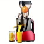 1 Bucată Înzăpeză cu Priză EU Hilton, Extractor de Sucuri Lent, Presă de Sucuri Masticatoare pentru Fructe și Legume, Presă Profesională Lentă Nama, Presă pentru Portocale și Citrice, Ușor de Curățat pentru Sucuri Acasă, Culoare Gri Închis - Image 11