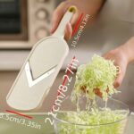 Feliator și tocător de varză | Ustensilă de bucătărie durabilă din oțel inoxidabil pentru prepararea salatelor | Mâner ergonomic, răzătoare și tăietor eficient de legume | Ideal pentru varză, castraveți, morcovi | Include recipient de depozitare | Perfect pentru gătit acasă - Image 6