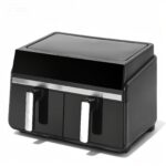 10L Mini Friteuză cu Aer Nouă pentru Acasă, Friteuză cu Aer cu 2 Camere, Zonă Duală, Friteuză cu Aer cu Camere Suprapuse, Ecran Tactil și Timer, Coșuri Sigur pentru Spălare în Mașină de Spălat Vase - Image 5