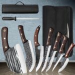 Set de 8 cuțite de bucătărie, Set de cuțite de bucătărie, Cuțite de bucătărie foarte ascuțite, Oțel inoxidabil, Robuste și durabile, Disponibile în mai multe dimensiuni, Potrivite pentru tăierea cărnii, legumelor, fructelor, Ambalaj în cutie de cadou, Cadoul este, de asemenea, o alegere bună! - Image 2