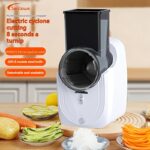 Tocător de carne, feliator de legume, robot de bucătărie versatil, râșniță reîncărcabilă pentru brânză, feliator rotativ, operare cu un singur buton, capabil să tocească legume și să răzuiască brânză, ideal pentru bucătăriile de acasă - Image 2