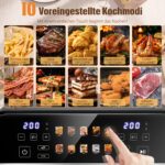 10.5L Friteuză cu Aer DualZone 10-în-1 cu 2 Coșuri Independente, Ferestre Vizibile, Gătire și Sincronizare pentru Deshidratare, Dezghețare, Prăjire, Coacere, Reîncălzire și Mai Mult pentru Mese Rapide și Ușoare, Antiaderentă și Sigură în Mașina de Spălat Vase - Image 3