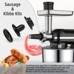 Robot de bucătărie multifuncțional 6-în-1 cu bol din oțel inoxidabil de 5.5L, robot de masă cu 6 viteze și cap înclinabil de 2000W, blender pentru suc cu recipient din sticlă de 1.5L, procesor de alimente multifuncțional, mixere de bucătărie pentru majoritatea bucătarilor casnici, sigur pentru mașina de spălat vase - Image 5