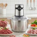 Mașină de umplut umpluturi electrice complet automată pentru acasă, mașină de tocat carne, tocător de legume, tocător de ceapă și usturoi, mașină de amestecat de mare capacitate pentru legume și carne, fabricată din oțel inoxidabil - Image 5