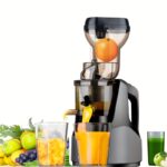 1 Bucată Înzăpeză cu Priză EU Hilton, Extractor de Sucuri Lent, Presă de Sucuri Masticatoare pentru Fructe și Legume, Presă Profesională Lentă Nama, Presă pentru Portocale și Citrice, Ușor de Curățat pentru Sucuri Acasă, Culoare Gri Închis - Image 3