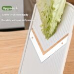 Feliator și tocător de varză | Ustensilă de bucătărie durabilă din oțel inoxidabil pentru prepararea salatelor | Mâner ergonomic, răzătoare și tăietor eficient de legume | Ideal pentru varză, castraveți, morcovi | Include recipient de depozitare | Perfect pentru gătit acasă - Image 9
