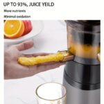 1 Bucată Înzăpeză cu Priză EU Hilton, Extractor de Sucuri Lent, Presă de Sucuri Masticatoare pentru Fructe și Legume, Presă Profesională Lentă Nama, Presă pentru Portocale și Citrice, Ușor de Curățat pentru Sucuri Acasă, Culoare Gri Închis - Image 8