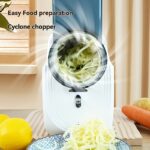 Tocător de carne, feliator de legume, robot de bucătărie versatil, râșniță reîncărcabilă pentru brânză, feliator rotativ, operare cu un singur buton, capabil să tocească legume și să răzuiască brânză, ideal pentru bucătăriile de acasă - Image 9