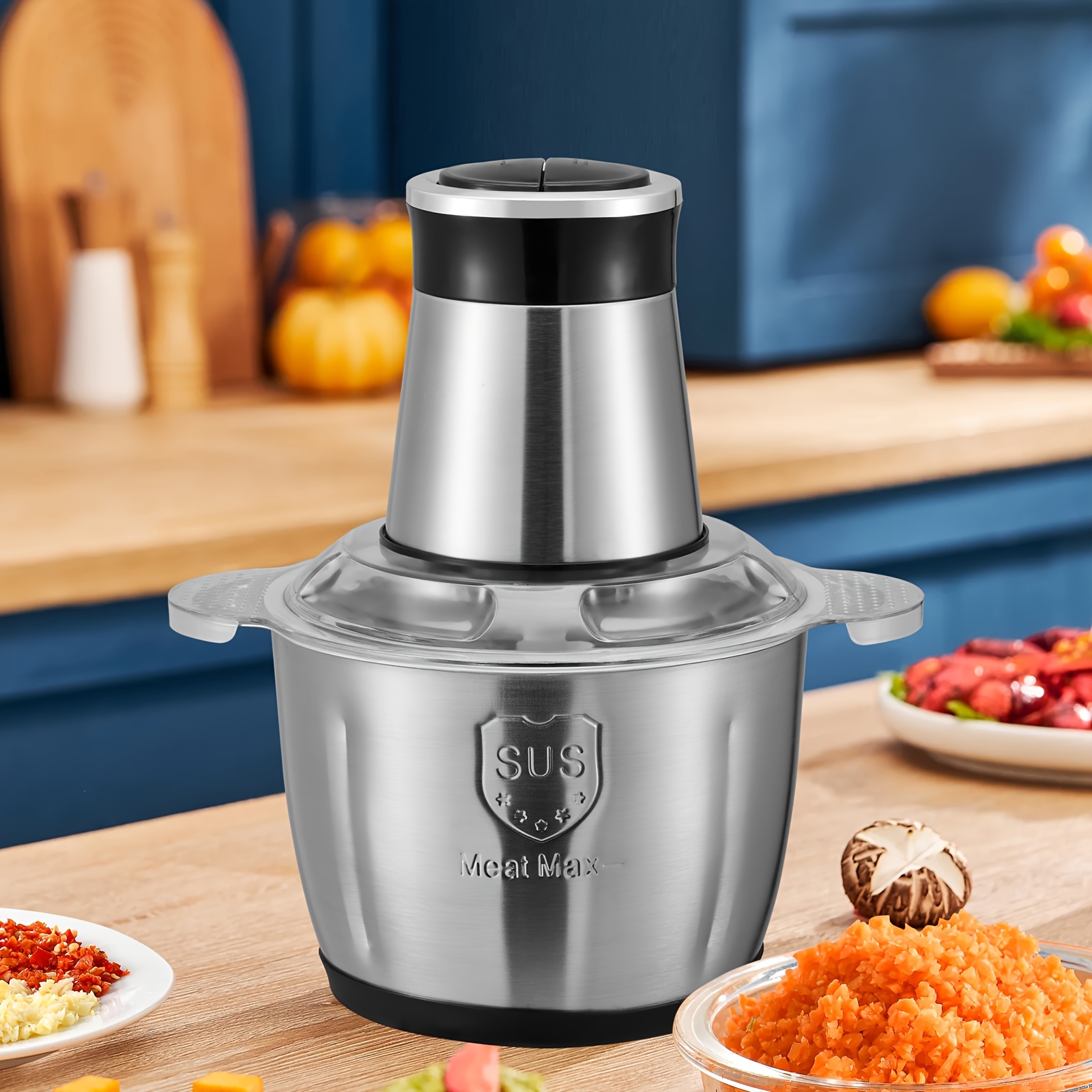 product-fancy-899f9fba-160b-416b-b9db-bfff868f71d7 Robot de bucătărie cu mașină de tocat carne, mixer casnic din oțel inoxidabil, complet automat, mașină de tocat carne multifuncțională, robot de bucătărie care poate bate ouăle, tăia legumele, frământa aluatul, măcina carne, etc. - Image 1