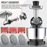 Robot de bucătărie multifuncțional 6-în-1 cu bol din oțel inoxidabil de 5.5L, robot de masă cu 6 viteze și cap înclinabil de 2000W, blender pentru suc cu recipient din sticlă de 1.5L, procesor de alimente multifuncțional, mixere de bucătărie pentru majoritatea bucătarilor casnici, sigur pentru mașina de spălat vase - Image 9