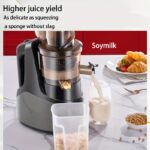 1 Bucată Înzăpeză cu Priză EU Hilton, Extractor de Sucuri Lent, Presă de Sucuri Masticatoare pentru Fructe și Legume, Presă Profesională Lentă Nama, Presă pentru Portocale și Citrice, Ușor de Curățat pentru Sucuri Acasă, Culoare Gri Închis - Image 4