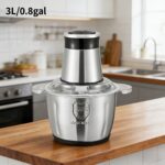 Robot de bucătărie cu mașină de tocat carne, mixer casnic din oțel inoxidabil, complet automat, mașină de tocat carne multifuncțională, robot de bucătărie care poate bate ouăle, tăia legumele, frământa aluatul, măcina carne, etc. - Image 3