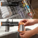 SUPERLEX Răzătoare Electrică Multifuncțională pentru Salate, Mașină Electrică de Feliat Legume cu 5 Lame de Tambur Interschimbabile, Răzătoare de Brânză pentru Fructe și Legume Morcovi Nuci Răzătoare de Bucătărie - Image 5