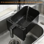 10L Mini Friteuză cu Aer Nouă pentru Acasă, Friteuză cu Aer cu 2 Camere, Zonă Duală, Friteuză cu Aer cu Camere Suprapuse, Ecran Tactil și Timer, Coșuri Sigur pentru Spălare în Mașină de Spălat Vase - Image 4