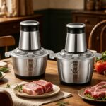 Robot de bucătărie cu mașină de tocat carne, mixer casnic din oțel inoxidabil, complet automat, mașină de tocat carne multifuncțională, robot de bucătărie care poate bate ouăle, tăia legumele, frământa aluatul, măcina carne, etc. - Image 6