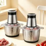 Robot de bucătărie cu mașină de tocat carne, mixer casnic din oțel inoxidabil, complet automat, mașină de tocat carne multifuncțională, robot de bucătărie care poate bate ouăle, tăia legumele, frământa aluatul, măcina carne, etc. - Image 5