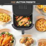 Combinație cuptor friteuză cu aer de 10L XXL, cuptor prăjitor digital 11-în-1 cu ecran tactil color și fereastră de vizualizare, capacitate potrivită pentru friptură, prăjire, deshidratare, coacere, accesorii sigure pentru mașina de spălat vase, compatibil cu grătar, prăjitor - Image 8