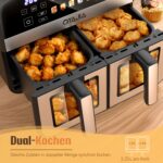 10.5L Friteuză cu Aer DualZone 10-în-1 cu 2 Coșuri Independente, Ferestre Vizibile, Gătire și Sincronizare pentru Deshidratare, Dezghețare, Prăjire, Coacere, Reîncălzire și Mai Mult pentru Mese Rapide și Ușoare, Antiaderentă și Sigură în Mașina de Spălat Vase - Image 7
