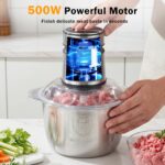 Mașină de umplut umpluturi electrice complet automată pentru acasă, mașină de tocat carne, tocător de legume, tocător de ceapă și usturoi, mașină de amestecat de mare capacitate pentru legume și carne, fabricată din oțel inoxidabil - Image 4
