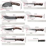 Set de 8 cuțite de bucătărie, Set de cuțite de bucătărie, Cuțite de bucătărie foarte ascuțite, Oțel inoxidabil, Robuste și durabile, Disponibile în mai multe dimensiuni, Potrivite pentru tăierea cărnii, legumelor, fructelor, Ambalaj în cutie de cadou, Cadoul este, de asemenea, o alegere bună! - Image 4