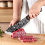 Set de 8 cuțite de bucătărie, Set de cuțite de bucătărie, Cuțite de bucătărie foarte ascuțite, Oțel inoxidabil, Robuste și durabile, Disponibile în mai multe dimensiuni, Potrivite pentru tăierea cărnii, legumelor, fructelor, Ambalaj în cutie de cadou, Cadoul este, de asemenea, o alegere bună! - Image 7