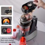 1 Bucată Înzăpeză cu Priză EU Hilton, Extractor de Sucuri Lent, Presă de Sucuri Masticatoare pentru Fructe și Legume, Presă Profesională Lentă Nama, Presă pentru Portocale și Citrice, Ușor de Curățat pentru Sucuri Acasă, Culoare Gri Închis - Image 7