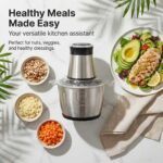Robot de bucătărie cu mașină de tocat carne, mixer casnic din oțel inoxidabil, complet automat, mașină de tocat carne multifuncțională, robot de bucătărie care poate bate ouăle, tăia legumele, frământa aluatul, măcina carne, etc. - Image 11