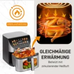 8.5L Smart Machine Hot Fryer Multi Function Air Fryers Smart Electric Viewing Window & Oven Oilless Cooker,LED Touch Control - imagine 6