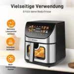 8.5L Smart Machine Hot Fryer Multi Function Air Fryers Smart Electric Viewing Window & Oven Oilless Cooker,LED Touch Control - imagine 2