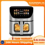 8.5L Smart Machine Hot Fryer Multi Function Air Fryers Smart Electric Viewing Window & Oven Oilless Cooker,LED Touch Control