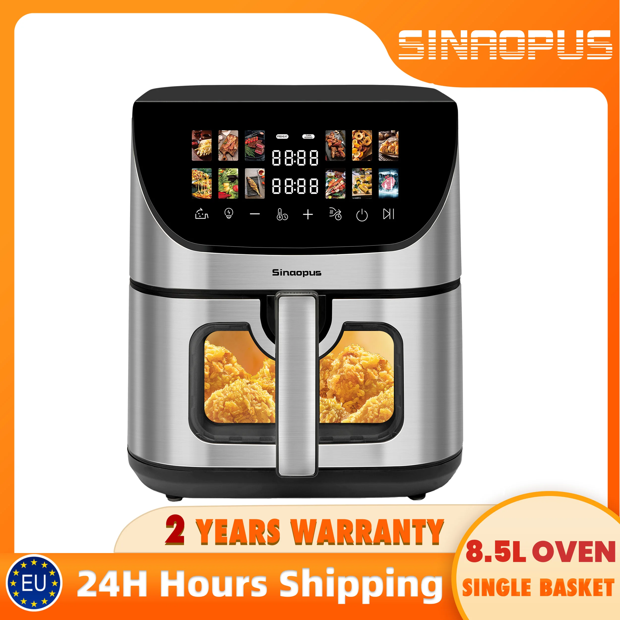 kf-A2f8deb31ea39432581f25305165cdbafP 8.5L Smart Machine Hot Fryer Multi Function Air Fryers Smart Electric Viewing Window & Oven Oilless Cooker,LED Touch Control - imagine 1