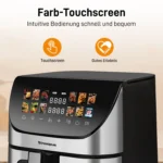 8.5L Smart Machine Hot Fryer Multi Function Air Fryers Smart Electric Viewing Window & Oven Oilless Cooker,LED Touch Control - imagine 4