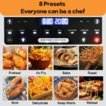 12L Hot Air Fryer One or Dual Chambers Adjustable, XXL Airfryer with Touchscreen 8 Programmes, Hot Air Fryer with Viewing Window - imagine 3