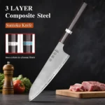 7-inch Japanese High-quality Santoku Knife Three-layer Composite Steel Professional Chef Knife Handmade Cooking Kitchen Knives