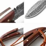 Utility Knife Barbecue Slicing Meat Fruit Fish Filleting Knife Chef Cooking Butcher Boning Knife Kitchen Knives Wooden Handle - imagine 3