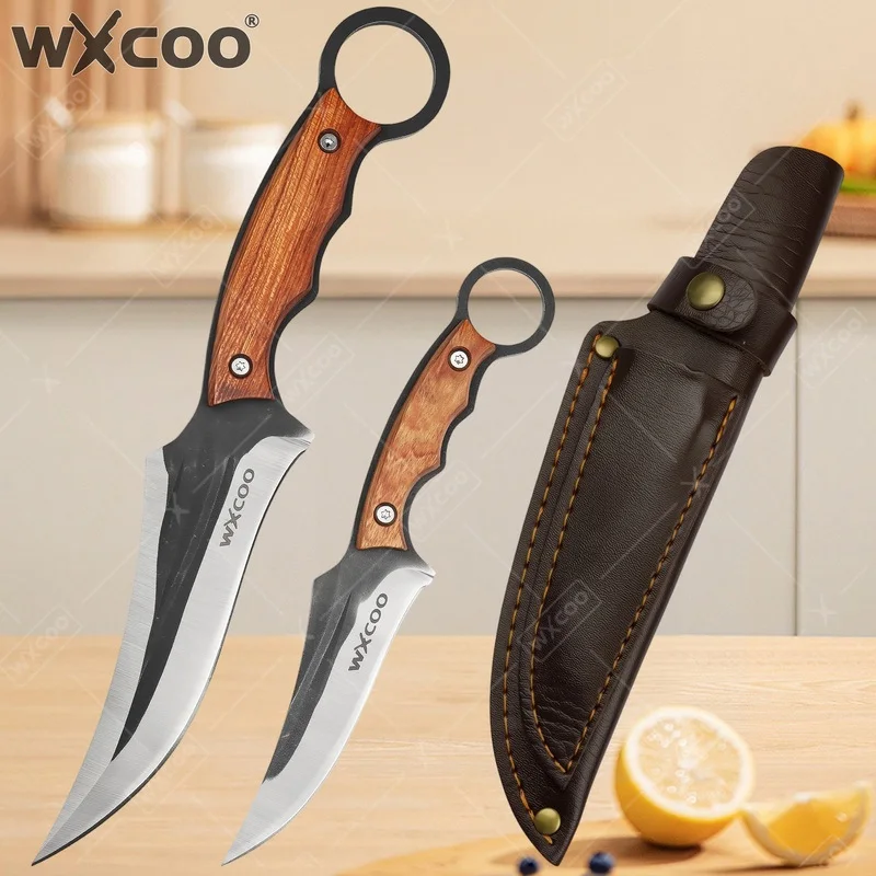 kf-S1b6a0e98ed5143c88d8635b3959a28d24 WXCOO Multifunctional Kitchen Knife Stainless Steel Hand-Forged Meat Cleaver Butcher Knife for Household Cooking Tools BBQ Knife - imagine 1