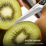 Ultra Sharp Fruit&Vegetable Carving Knives,3PCS Stainless Steel Paring Knife Set with Wooden Handle, Kitchen Tools for Food Prep - imagine 4