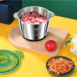 2L Electric Meat grain Food Processor Chopper Stainless Steel Kitchen Machines vegtable Chopper Slicer Machine Home Grinder - imagine 4