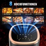 OYAJIA 1800W 6L Multi-Functional Air Fryer with Viewing Window, 8 Cooking Functions &Digital Display & Timer Function - imagine 2