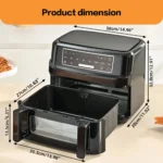12L Hot Air Fryer One or Dual Chambers Adjustable, XXL Airfryer with Touchscreen 8 Programmes, Hot Air Fryer with Viewing Window - imagine 5