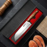 WXCOO Japanese Meat Cleaver Stainless Steel Santoku Knife Kitchen Vegetable Slicing Knife Bread Knife Non-slip Handle with Box - imagine 3